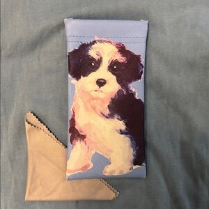 Cute Dog Print Glasses Case